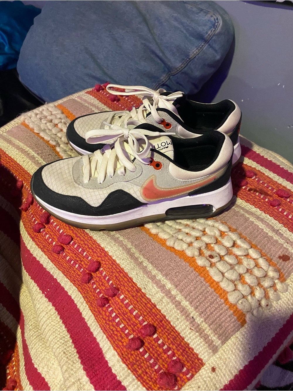 Nike Low Top Sneakers in White, Black & Coral Pink